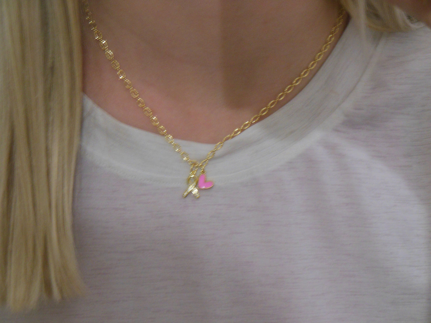 "Breast Cancer Awareness" Ready-to-Wear Charm Necklace