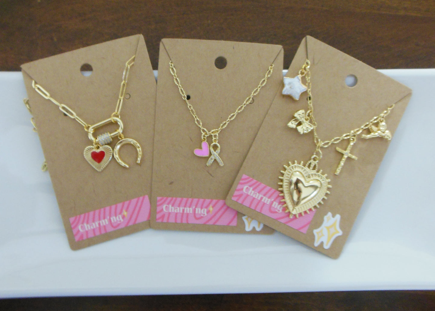 "Breast Cancer Awareness" Ready-to-Wear Charm Necklace