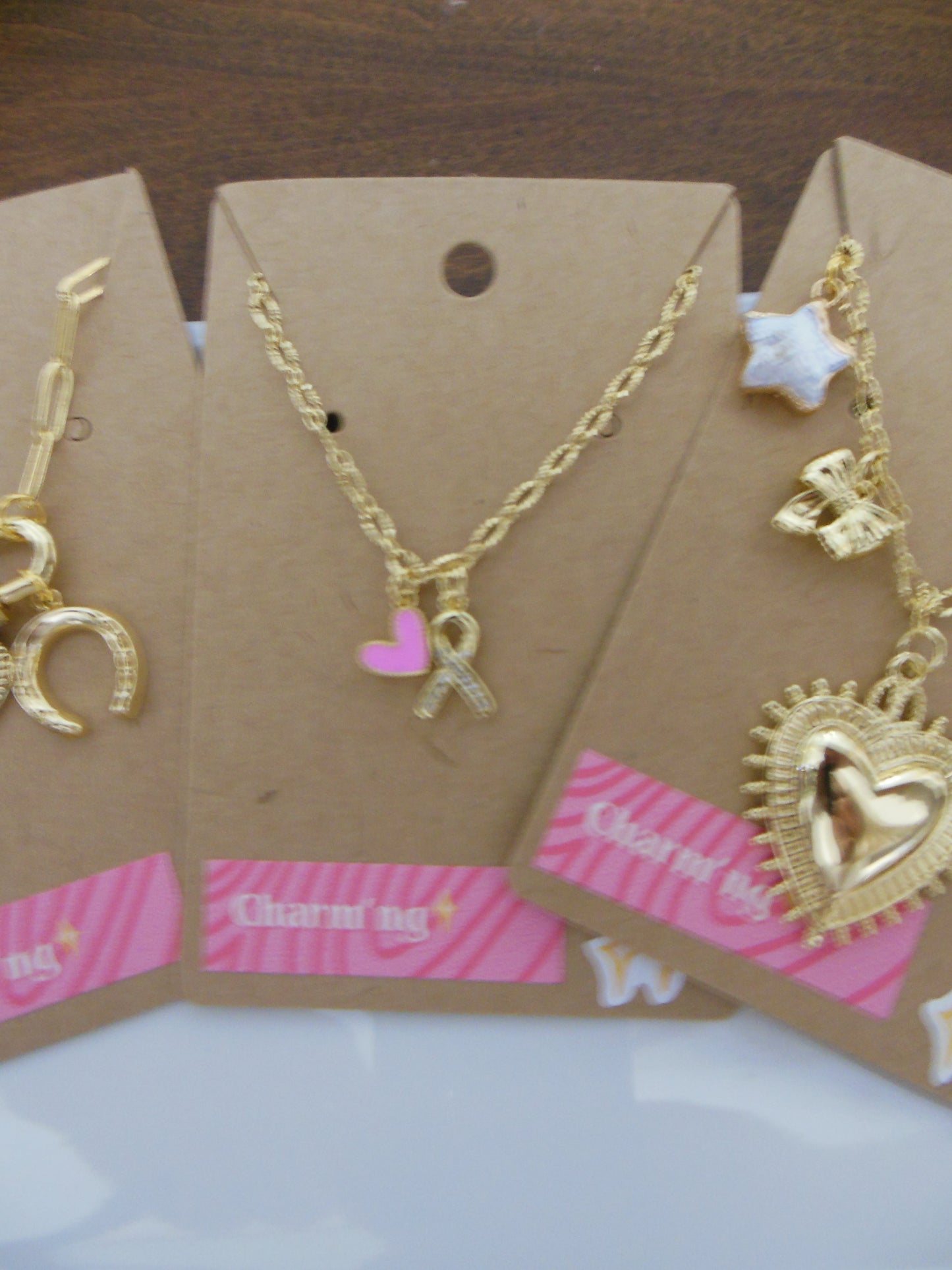 "Breast Cancer Awareness" Ready-to-Wear Charm Necklace